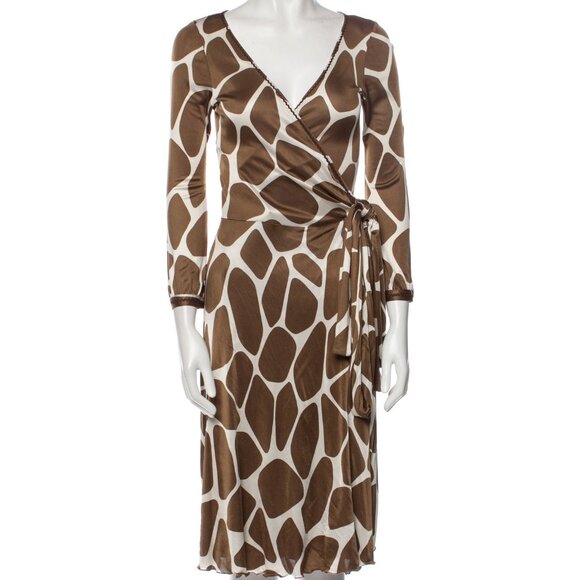 Moschino Cheap & Chic Giraffe Print Wrap Dress, Size Medium - Picture 1 of 5